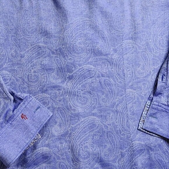 Robert Graham Mens Purple Paisley Long Sleeve Button-Down Shirt, Men's Small - Picture 8 of 13